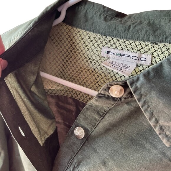 ExOffico Button-Down Shirt Long Sleeve Button Lightweight Front Mesh Yoke Collar - Picture 3 of 14